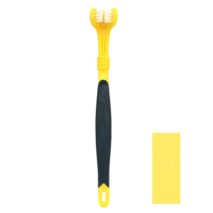 escova dental tripla amarelo