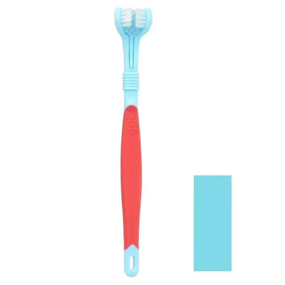 escova dental tripla azul claro