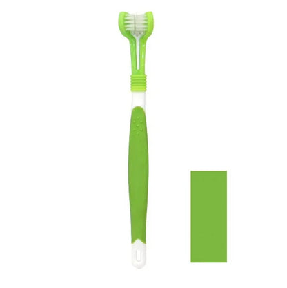 escova dental tripla verde