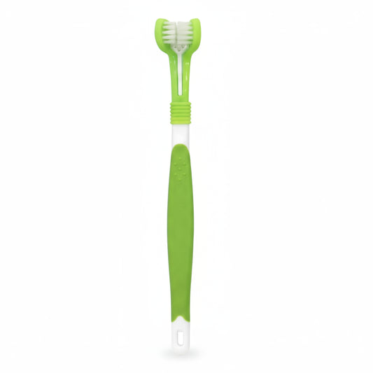 escova dental tripla verde