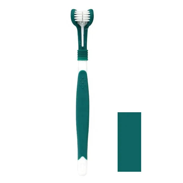 escova dental tripla verde escuro